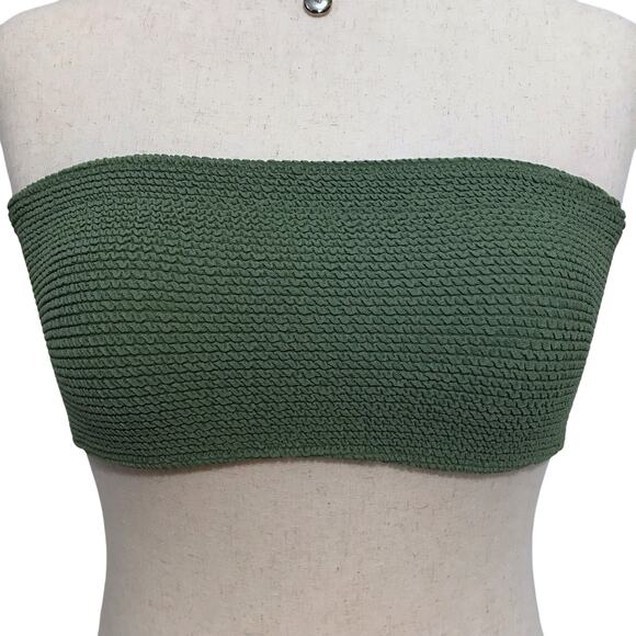 Kendall & Kylie NWT Green Bandeau Swim Top Women L - Picture 2 of 5